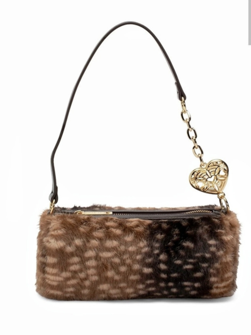 🤎▪️Betsey Johnson ▪️Xotelly Faux Fur Hobo Bag Animal Deer  Print Shoulder Bag